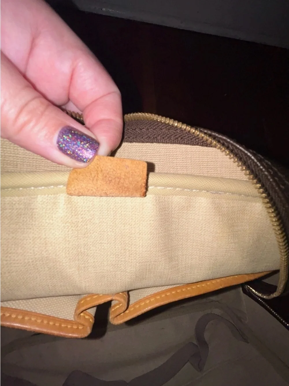 Louis Vuitton Brown Monogram Satchel with Natural Leather Handles Deauville